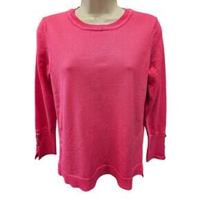 NWT Retrology Hot Pink yarrow PETITE S PS sweater pullover casual comfort NEW